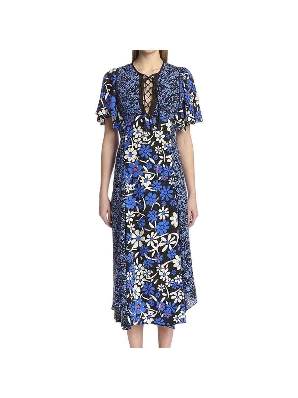 Walter Baker floral ruffle maxi dress Size 10 Elie starry night Flowy Bohemian
